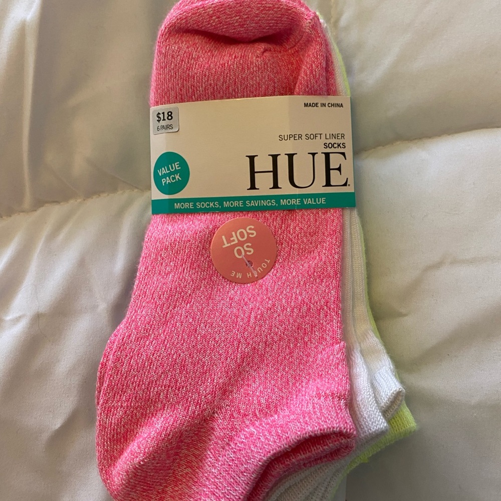 HUE Super Soft low cut Liner Socks - 6 colors.